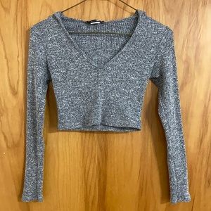 Fashion Nova grey crop top size small